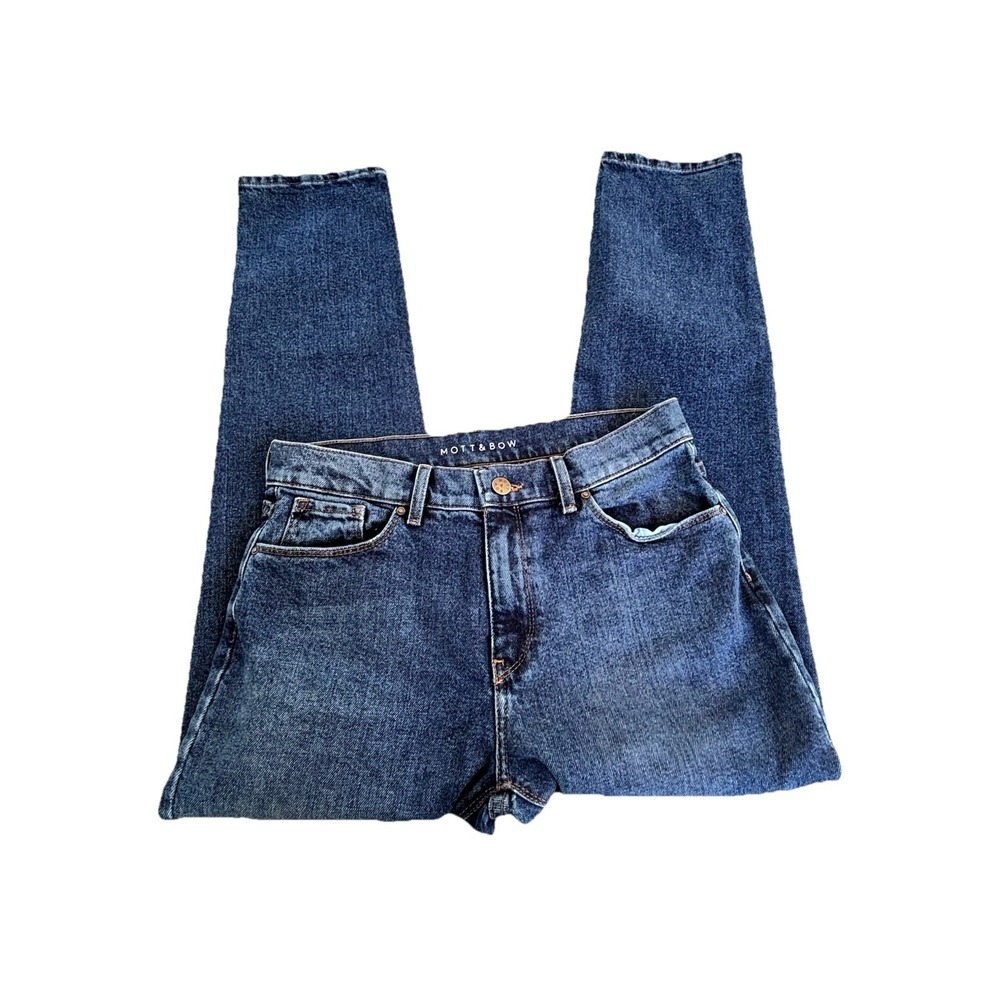Mott & Bow Mom Jeans Size 28x 28 Women's Dark Wash Tapered Leg